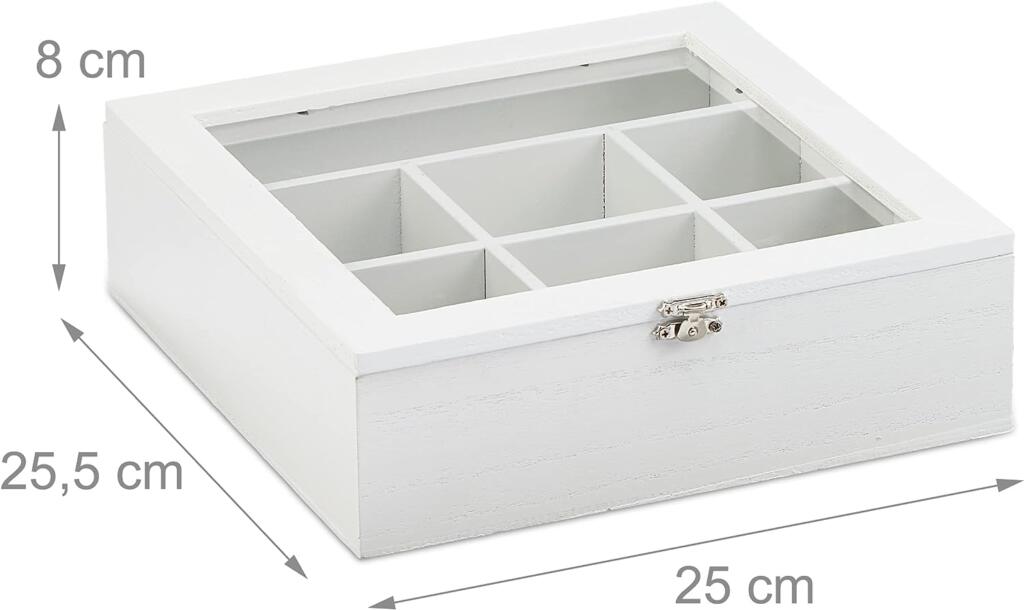 caja de madera blanca con medidas