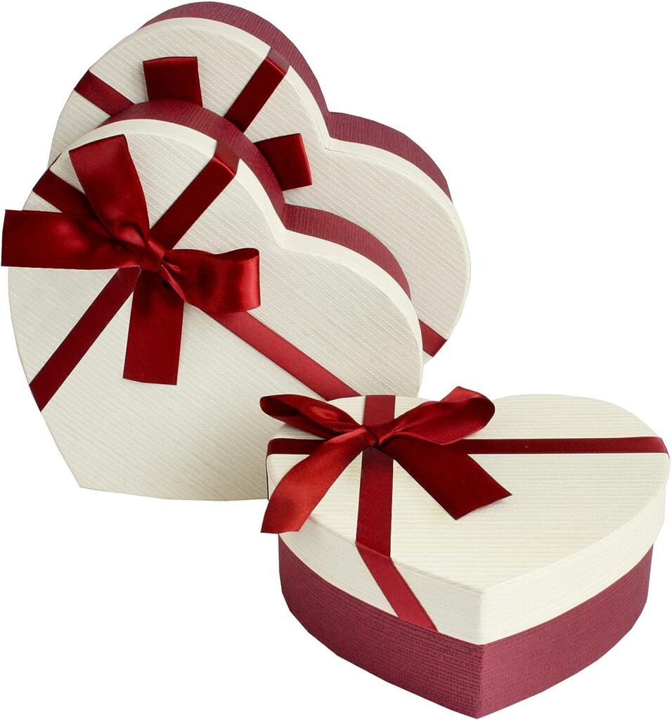 cajas de bombones de regalo con lazo rojo