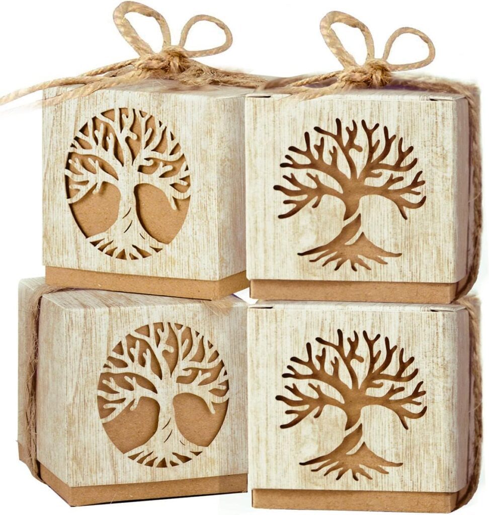 cajas con dibujo de árbol al por mayor